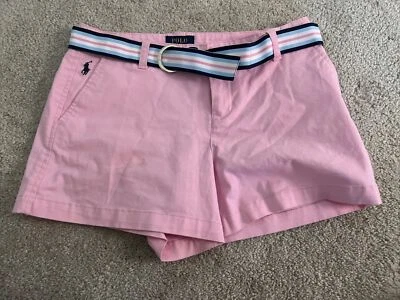 Ralph Lauren Girls Chino Shorts Size 14 Pink with Belt - Image 1 of 3