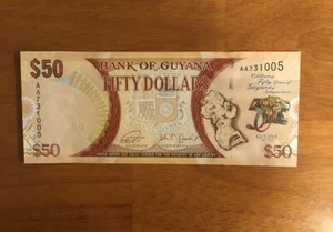 Guyana 50 Dollars 2016 P-41 Pre-Fix AA UNC - Picture 1 of 2