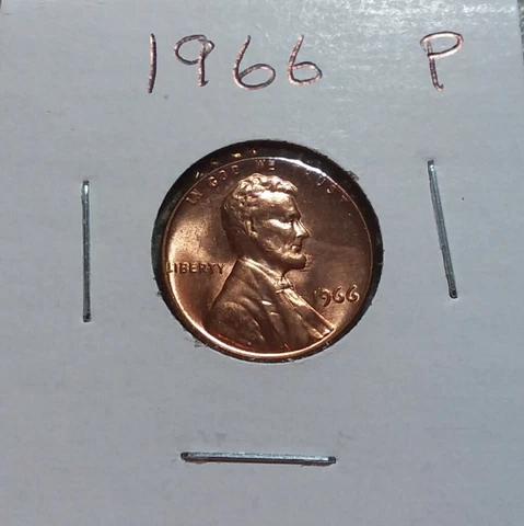1966 P LINCOLN MEMORIAL CENT PENNY UNC FRESH FROM BANK ROLL Cover