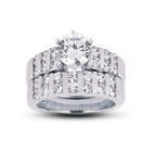 1.79ct G-VS2 Round Natural Certified Diamonds 14k  Classic Matching Bridal Set