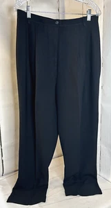 Jones New York Dress Pants Zipper Cuffed Belt Loops Women's Size 16 Black 1479H - Picture 1 of 12