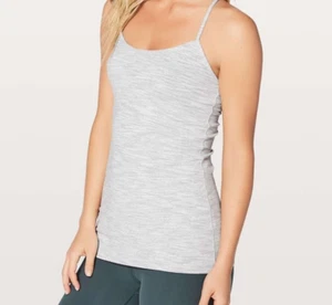 LULULEMON Power Pose Tank Top Shelf Bra Luon Wee Space Nimbus Battleship - 10 - Picture 1 of 10
