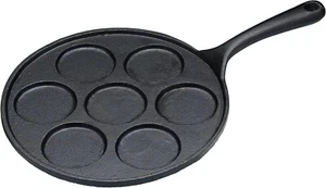 KCBLINIS Safe Blinis Pan with 7 Holes Cast Iron 24 cm Black KitchenCraft New - Picture 1 of 4