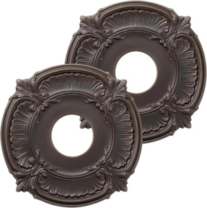 2 Pack Home Lighting Ceiling Medallions Molded Plastic, 13" OD X 3-1/2"ID X 3/4" - Picture 1 of 12