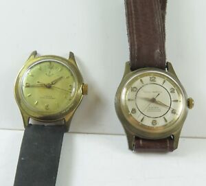 2 Stück alte Armbanduhren mit deutlichen Gebrauchsspuren - Tell Watch und Anker