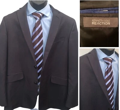 Kenneth Cole Reaction Men Suits 40R Gray Poly Blend Single Breast Sport Blazer - Image 1 of 4