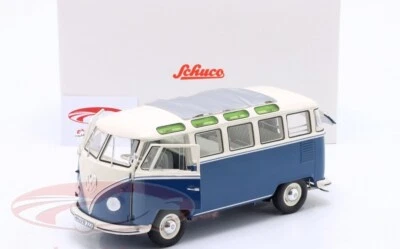 Volkswagen VW T1b Bulli Samba azul/blanco 1:18 Schuco Diecast Car Foto 1 de 4