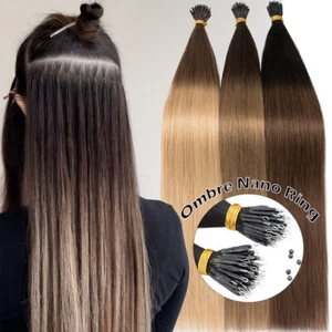 Russian 150g Nano Ring Tip Hair Extensions Real Remy Human Hair Micro Beads #2T6 - Picture 1 of 32