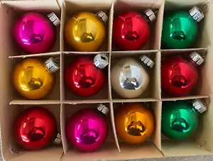 1 Karton (= 12 Stck) Weihnachtsschmuck Christbaumkugeln Bunt 5406/21 - Picture 1 of 2