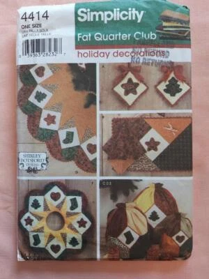 Simplicity 4414 Fat Quarter Holiday Decorations Pattern by Shirley Botsford - Image 1 of 2
