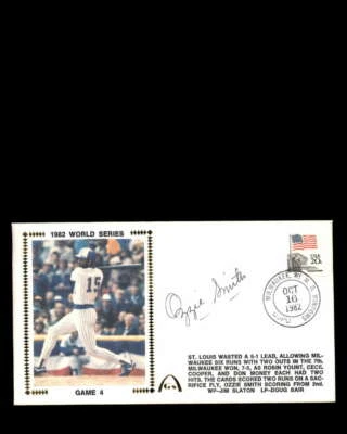 Ozzie Smith JSA Coa Autograph Hand Signed 1982 World Series FDC Cache - Image 1 of 3