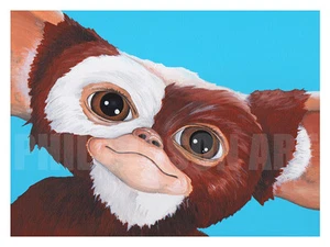 Figura Original Mogwai Gizmo Gremlins Giclée Arte Impresión Figura Azul Póster Terror - Imagen 1 de 1