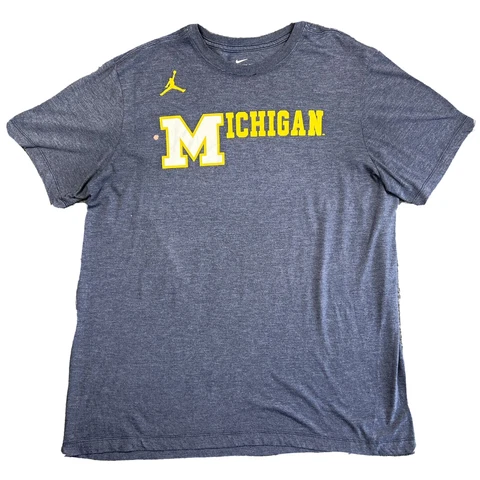 Nike University of Michigan Basketball T Shirt Adult XL Gray Spell Out Tee Cover