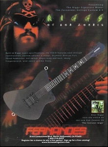 Mike Riggs (Rob Zombie) Signature Fernandes Vertigo VC X-R guitar 2001 ad print - Picture 1 of 3