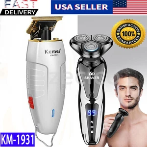 Kits de aseo inalámbricos Kemei recortadora de pelo calvo para barba KM-1931 - Imagen 1 de 46