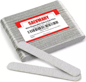 Disposable Zebra Nail Files 80/80 Grit 5 Inch Double Sided Emery Boards for - Picture 1 of 12