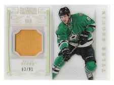 2013-14 National Treasures Hockey Numbers Patch #39 Tyler Seguin 83/91