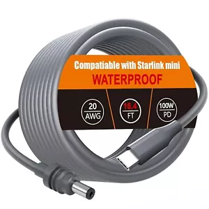 Starlink Mini Kabel 16,4 Fuß USB C auf DC Stromkabel für Starlink Mini Wasserdicht - Bild 1 von 7