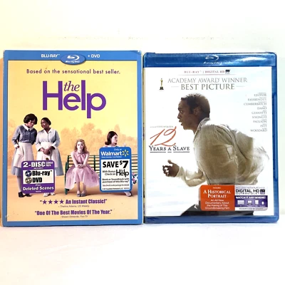 THE HELP / 12 YEARS A SLAVE (Blu-Ray + DVD) African-American Drama History NEW - Image 1 of 4