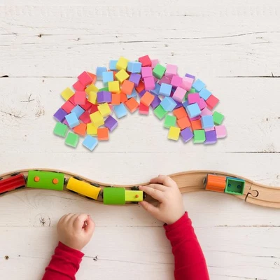 100 Pcs Counting Blocks for Math 3d Geometric Cubes Foam - Image 1 of 4