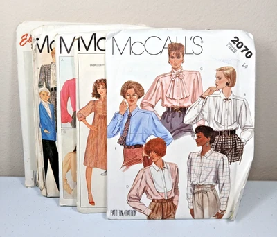 RETRO 80s McCalls Sewing Pattern Lot Of 5 Womens Assorted Styles Size 14 - Image 1 of 4