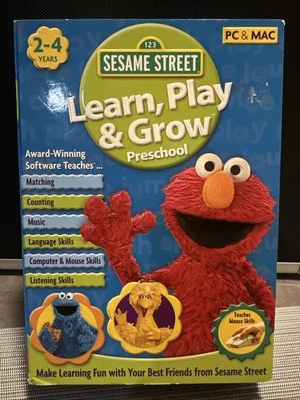 1-2-3 Sesame Street Learn, Play & Grow  Preschool Ages 2-4 CD-ROM Vintage 2007 - Image 1 of 4