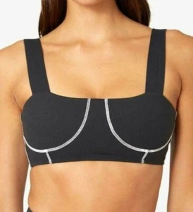 Nuevo con etiquetas WeWoreWhat Revolve Sujetador Corto Negro Top con Costuras Blancas Corsé Top Talla S - Imagen 1 de 8
