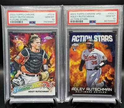 Adley Rutschman 2023 Topps Chrome Update SP Rookie Cards Graded PSA 10 Gem Mint - Image 1 of 3