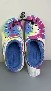 NWT Crocs Unisex US M5/W7 Classic Lined Tie Dye Clog Powder Blue/Multi 206341 - Picture 1 of 5