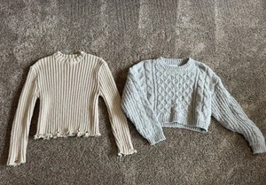 Zara Girls 9-10 Nuetral Sweater Lot Winter - Picture 1 of 9