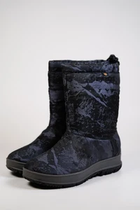 BOGS Snowday Mid Calf Winter Boots Womens 6 Black/Blue POA Waterproof Outdoor - Picture 1 of 6