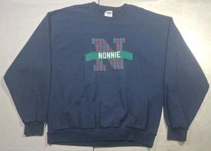 Sudadera De Colección Jerzees Nublend Azul Marino Bordada "Nonnie" Abuela Cuello Redondo Grande - Imagen 1 de 8