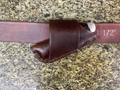 Funda de cuchillo plegable de cuero tamaño trampero horizontal (solo funda) izquierda/derecha Foto 1 de 4