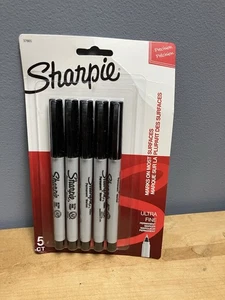 Sharpie Permanentmarker, ultrafeine Spitze, schwarz, 5 Stück - Bild 1 von 2