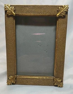 Photo Picture Frame Gold Resin Leaf Design Pre-owned - Picture 1 of 5