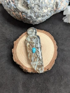 Vintage Picasso Jasper Native Fetish with Turquoise - Picture 1 of 7