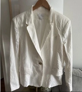 Kenar weiß Leinen Sommer Old Money Coastal Maritim Preppy Blazer XL - Bild 1 von 8