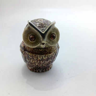 MONET 2011 ENAMELED OWL Trinket Box w/ JEWELED Eyes & MAGNETIC Closure - Image 1 of 4