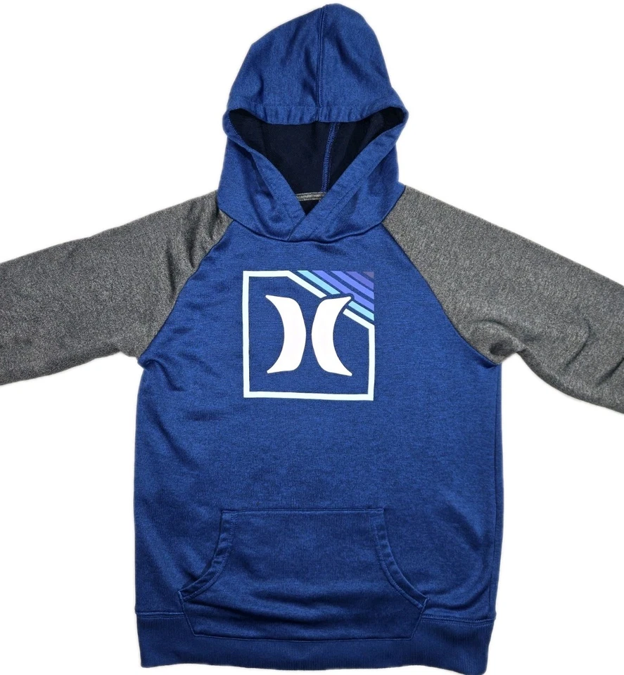Pulôver masculino Hurley com capuz grande 14/16 azul  - Imagem 1 de 4
