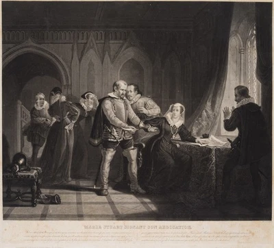 JAZET (18.Jhd, 19.Jhd) nach ALLAN (*1782), Abdankung Maria Stuarts, nach 1820, A - Bild 1 von 4