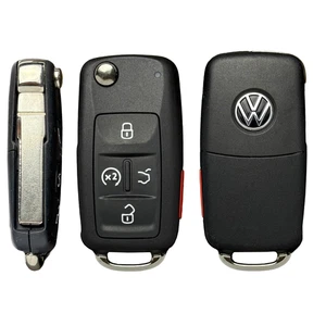 Mint Oem 2017-2022 VW Volkswagen Passat Flip Key Fob Remote Start Uncut Blade - Picture 1 of 4