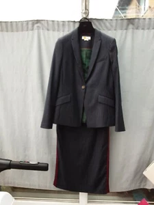 Boden Navy Blue Striped Wool Blend Blazer And Pencil Skirt Co- Ord Set UK 12 New - Picture 1 of 5