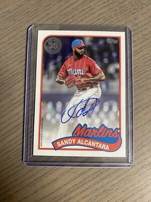2024 Topps Update Sandy Alcantara 1989 35th Auto #89BA-SA - Marlins - Image 1 of 2