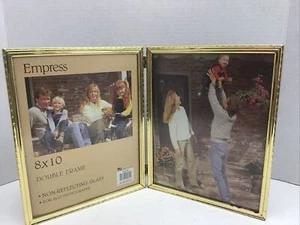 Vintage 8x10" Hinged Picture Frame Gold Tone Metal Acme USA - Picture 1 of 6