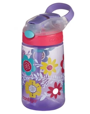 Nueva botella de bebida contigo Gizmo abatible con salida automática 14 oz flores sin BPA Foto 1 de 2