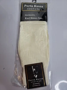 Mens Dress Socks Porta Rossa Couture Ivory One Size Fits 9-11 - Picture 1 of 3