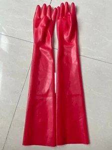 Guantes de látex rojo moldeados guantes largos sin pegamento Opera látex guantes largos 0,4 mm - Imagen 1 de 4