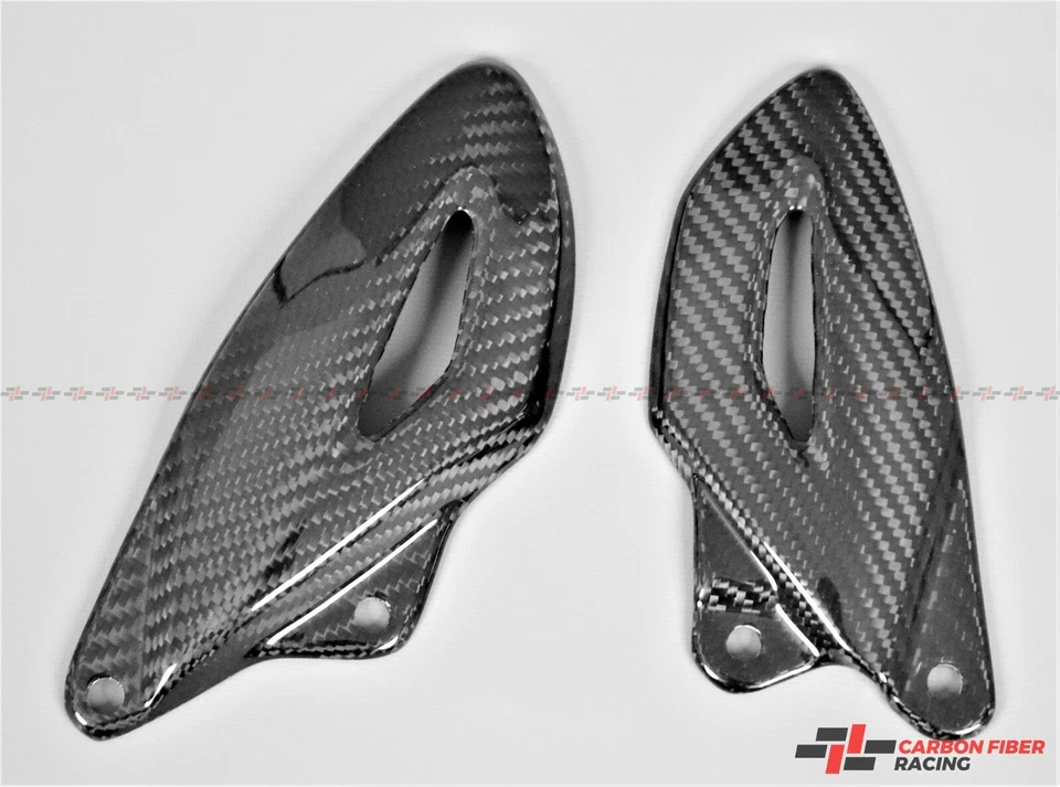 2007-2011 Triumph Street Triple, R Heel Plates - 100% Carbon Fiber - Imagem 1 de 3