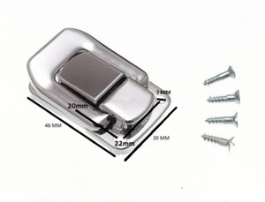 Case clasp toggle fastening trunk catch 48mm x 33mm CP steel Qty. pack of 3 - Picture 1 of 1