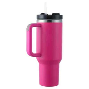 40oz Stainless Steel Vacuum Insulated Travel Tumbler With Handle And Straw - Picture 1 of 7